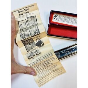 Vintage M Hohner Marine Band Harmonica Key C Made in Germany w/ Box & Papers
